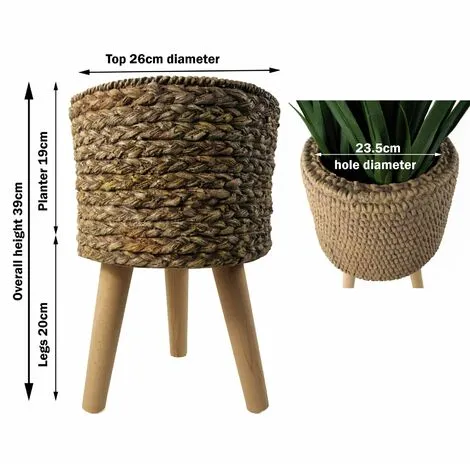 Leaf 39cm X 26cm Woven Effect Composite Large Planter 5 Leaf 39cm X 26cm Woven Effect Composite Large Planter - Image 3