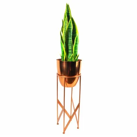 Leaf 55cm Gold Planter With Matching Stand 5 Leaf 55cm Gold Planter With Matching Stand - Image 3