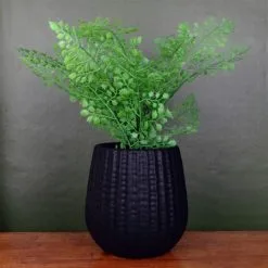 Leaf Black Ceramic Planter Plant Pot -Indoor Flower Pot 77246679 2