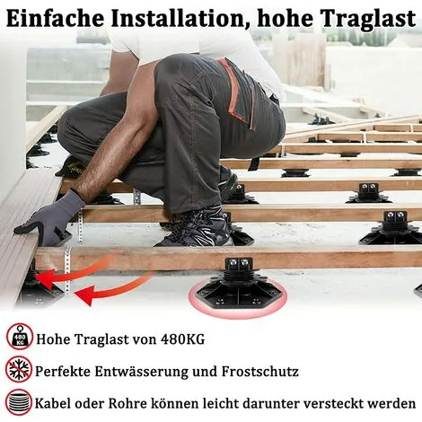 NAXUNNN 10 Pack Height Adjustable Bearings For WPC, BPC Deck Legs, 30mm-60mm Adjustable Legs 6 NAXUNNN 10 Pack Height Adjustable Bearings For WPC, BPC Deck Legs, 30mm-60mm Adjustable Legs - Image 4