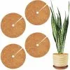 DECKON Coconut Mulch Disk, Coconut Disk, 4 Pieces 40 Cm Diameter Coconut Mat, Reusable Coconut Mulch Disk, Flower Pot Winter Protection, Winter Protection For Potted Plants, Round Coconut Mat Winter Protecti