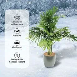 DECKON Coconut Mulch Disk, Coconut Disk, 4 Pieces 40 Cm Diameter Coconut Mat, Reusable Coconut Mulch Disk, Flower Pot Winter Protection, Winter Protection For Potted Plants, Round Coconut Mat Winter Protecti -Indoor Flower Pot 78548680 4