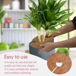 DECKON Coconut Mulch Disk, Coconut Disk, 4 Pieces 40 Cm Diameter Coconut Mat, Reusable Coconut Mulch Disk, Flower Pot Winter Protection, Winter Protection For Potted Plants, Round Coconut Mat Winter Protecti -Indoor Flower Pot 78548680 5