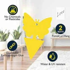 Muff 50Pcs Plug-in Fly Trap Insect Trap Sticker Yellow Garden Insect Catcher Anti Fly Indoor Against Vermin Anti Yellow Nematodes Fly Trap Against Gnats -Indoor Flower Pot 79468416 4