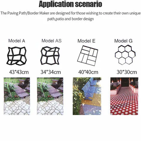 ECHOO Paving Path Border Maker Path Molder Reusable Concrete Cement Stone Design Paver Walk Mould DIY 6 ECHOO Paving Path Border Maker Path Molder Reusable Concrete Cement Stone Design Paver Walk Mould DIY - Image 4