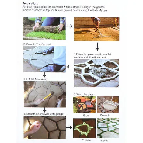 ECHOO Paving Path Border Maker Path Molder Reusable Concrete Cement Stone Design Paver Walk Mould DIY 7 ECHOO Paving Path Border Maker Path Molder Reusable Concrete Cement Stone Design Paver Walk Mould DIY - Image 5