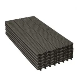 WOLTU 6 X WPC Composite Decking Boards 30 X 60 Cm (1 M2) Wood Effect Grey