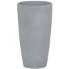 Beliani Plant Pot Planter Stone Fiberglass Natural Raw Garden Patio Grey Small Abdera