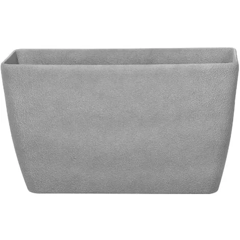 Beliani Plant Pot Planter Stone Fiberglass Natural Garden Patio 74x32x45cm Grey Baris 3 Beliani Plant Pot Planter Stone Fiberglass Natural Garden Patio 74x32x45cm Grey Baris