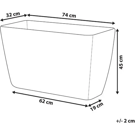 Beliani Plant Pot Planter Stone Fiberglass Natural Garden Patio 74x32x45cm Grey Baris 5 Beliani Plant Pot Planter Stone Fiberglass Natural Garden Patio 74x32x45cm Grey Baris - Image 3