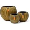 3 Piece Ball Vase Set Groove Gold Capi