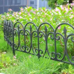 Livingandhome 6pcs Outdoor Picket Fence Decorative Garden Border Edging -Indoor Flower Pot 83507266 2