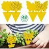 NAXUNNN 48 Piezas De Pegatinas Adhesivas Para Trampas De Insectos, Pegamento De Doble Cara, Impermeable, Amarillo, Antimosquitos, Plantas, Atrapamoscas, Pegatinas Para Plantas De Jardín, Flores, Frutas
