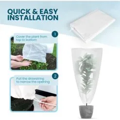 ASAB Heavy Duty Cold Frost Protection Plants Fleece Jacket Garden Plant Cover 2 Pack -Indoor Flower Pot 83809595 3