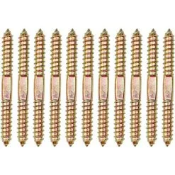 GTA 10 Pcs Double Head Ended Wood To Wood Screws Plating Self-Tapping Thread 78mm8mm For Furniture Fixing Dowel Woodworking Connector，BR-Vie