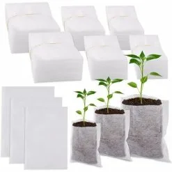 GTA 300pcs Non-woven Nursery Bags Biodegradable Plant Seedling Bags Culture Bags For Plants, Seeds, Garden And House, 3 Sizes