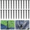 GTA Mulch Cloth Set Of 60 Ground Stakes Anchor Ground Stake With Barb Extra Strong Black Plastic Landscape Weed Cloth For Weed Cloth Securing - 12CM -Indoor Flower Pot 85888862 1