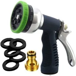TUMALAGIA Garden Hose Nozzle Heavy Duty Spray 9 Adjustable Modes Metal Garden Hose Sprayer