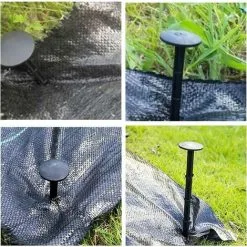 ERHOPE 60 Pack Ground Stakes Anchor Ground Stake With Barb Extra Strong Black Plastic Landscape Weed Cloth For Weed Cloth Securing - -Indoor Flower Pot 87595920 5