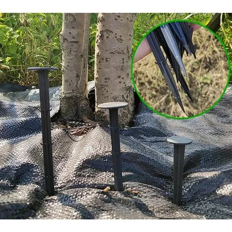 ERHOPE 60 Pack Ground Stakes Anchor Ground Stake With Barb Extra Strong Black Plastic Landscape Weed Cloth For Weed Cloth Securing - 4 ERHOPE 60 Pack Ground Stakes Anchor Ground Stake With Barb Extra Strong Black Plastic Landscape Weed Cloth For Weed Cloth Securing - - Image 2