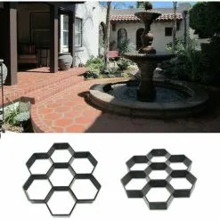 ERHOPE Reusable Hexagon Mold For Concrete Pavers, Stepper, Cement Stone For Sidewalk, Driveway, Patio, Garden, Road (28 X 29 Cm, Black) -Indoor Flower Pot 87617898 3