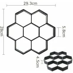 ERHOPE Reusable Hexagon Mold For Concrete Pavers, Stepper, Cement Stone For Sidewalk, Driveway, Patio, Garden, Road (28 X 29 Cm, Black) -Indoor Flower Pot 87617898 5