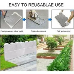 ERHOPE 1pc Garden Edging Mold Plastic DIY Flowerbed Mold Concrete Brick Edging Block Mold Decoration For Lawn Yard -Indoor Flower Pot 87649892 4
