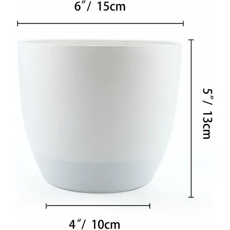 GDRHVFD White Self-Irrigation Flower Box 15.5 13cm Plastic Round Set Of 4, Pot With Water Reserve And Water Level Indicator Pot With Watering System 7 GDRHVFD White Self-Irrigation Flower Box 15.5 13cm Plastic Round Set Of 4, Pot With Water Reserve And Water Level Indicator Pot With Watering System - Image 5