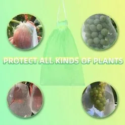 BOED 50 Pieces Grape Protection Bag, 30x20cm, Organza Bags, Fruit Protection Bag, Insect Net, Protection And Pest Control For Garden (Green) -Indoor Flower Pot 89263795 4
