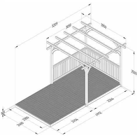 Forest & Garden 8’ X 16’ Forest Pergola Decking Kit No. 5 (2.4m X 4.8m) 4 Forest & Garden 8’ X 16’ Forest Pergola Decking Kit No. 5 (2.4m X 4.8m) - Image 2