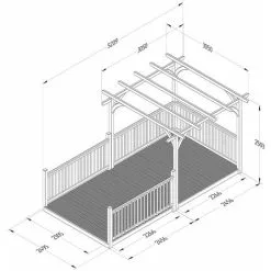 Forest & Garden 8’ X 16’ Forest Pergola Decking Kit No. 11 (2.4m X 4.8m) -Indoor Flower Pot 89367428 2