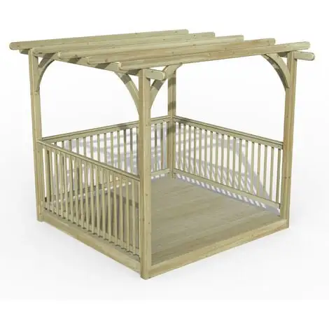 Forest & Garden 8’ X 8’ Forest Pergola Decking Kit No. 3 (2.4m X 2.4m) 3 Forest & Garden 8’ X 8’ Forest Pergola Decking Kit No. 3 (2.4m X 2.4m)