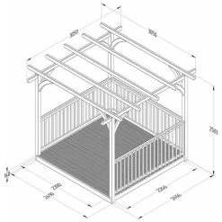 Forest & Garden 8’ X 8’ Forest Pergola Decking Kit No. 3 (2.4m X 2.4m) 5 Forest & Garden 8’ X 8’ Forest Pergola Decking Kit No. 3 (2.4m X 2.4m) -Indoor Flower Pot 89367433 2