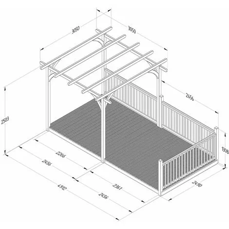 Forest & Garden 8’ X 16’ Forest Pergola Decking Kit No. 7 (2.4m X 4.8m) 4 Forest & Garden 8’ X 16’ Forest Pergola Decking Kit No. 7 (2.4m X 4.8m) - Image 2