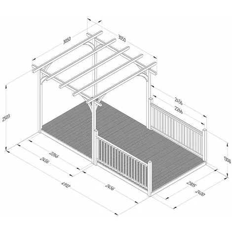 Forest & Garden 8’ X 16’ Forest Pergola Decking Kit No. 4 (2.4m X 4.8m) 4 Forest & Garden 8’ X 16’ Forest Pergola Decking Kit No. 4 (2.4m X 4.8m) - Image 2