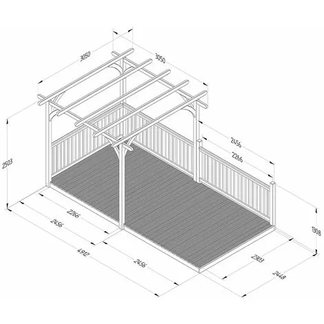 Forest & Garden 8’ X 16’ Forest Pergola Decking Kit No. 6 (2.4m X 4.8m) 4 Forest & Garden 8’ X 16’ Forest Pergola Decking Kit No. 6 (2.4m X 4.8m) - Image 2
