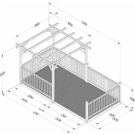 Forest & Garden 8’ X 16’ Forest Pergola Decking Kit No. 12 (2.4m X 4.8m) 4 Forest & Garden 8’ X 16’ Forest Pergola Decking Kit No. 12 (2.4m X 4.8m) - Image 2