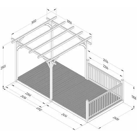 Forest & Garden 8’ X 16’ Forest Pergola Decking Kit No. 3 (2.4m X 4.8m) 4 Forest & Garden 8’ X 16’ Forest Pergola Decking Kit No. 3 (2.4m X 4.8m) - Image 2