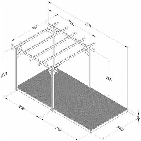 Forest & Garden 8’ X 16’ Forest Pergola Decking Kit No. 1 (2.4m X 4.8m) 4 Forest & Garden 8’ X 16’ Forest Pergola Decking Kit No. 1 (2.4m X 4.8m) - Image 2