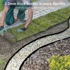 BOED Garden Edging, 2.2mm Thickness PE Flexible Plastic Lawn Edging Roll Edging For Garden,10m X 10cm(WxH) Black DIY Material 10 BOED Garden Edging, 2.2mm Thickness PE Flexible Plastic Lawn Edging Roll Edging For Garden,10m X 10cm(WxH) Black DIY Material -Indoor Flower Pot 90271198 4