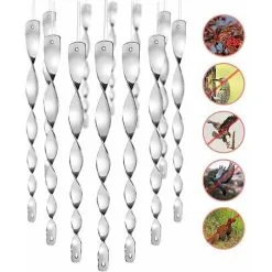 LITZEE 10 Pack Bird Repellent, Pigeon Repellent, Balcony Bird Scarer, Scarecrow Bar, 360 Degree Reflective Luminous Spiral, Gu.B/Bon -Indoor Flower Pot 90319853 3