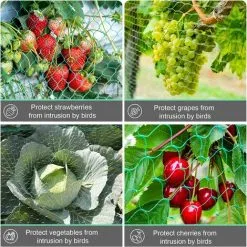 BOED 2 Pack Bird Nets Green Garden Nets 2 X 5 Meters Protect Plants Fruits Flowers Vegetables Mesh -Indoor Flower Pot 90736593 3