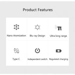 BOED Electric Disinfectant Fogger Gun, Capacity Handheld Rechargeable Nano Atomizer, For Room Clothing White -Indoor Flower Pot 90737560 3