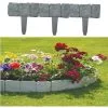 BOED 10 Pieces Lawn Edging Pebble Effect Plastic Hammer In Plant Lawn Border Support Structure Dark Grey -Indoor Flower Pot 90738582 1