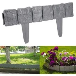 BOED 10 Pieces Lawn Edging Pebble Effect Plastic Hammer In Plant Lawn Border Support Structure Orange -Indoor Flower Pot 90740685 5