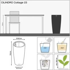 Planter CILINDRO Cottage 23 ALL-IN-ONE Diameter 23 Cm White LECHUZA 9 Planter CILINDRO Cottage 23 ALL-IN-ONE Diameter 23 Cm White LECHUZA -Indoor Flower Pot 91075581 4