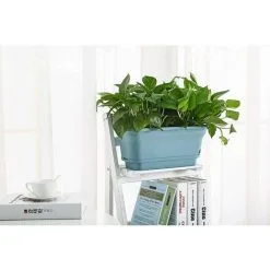 GTA 40cm Self-Watering Flower Pot Rectangle Plastic Planters Modern Decorative Flower Pot For All Plants Flowers Herbs - Blue Set Of 2 9 GTA 40cm Self-Watering Flower Pot Rectangle Plastic Planters Modern Decorative Flower Pot For All Plants Flowers Herbs - Blue Set Of 2 -Indoor Flower Pot 91174041 3