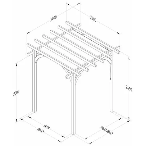 Forest & Garden Forest Ultima Wooden Garden Pergola With Retractable Canopy 8' X 8' 4 Forest & Garden Forest Ultima Wooden Garden Pergola With Retractable Canopy 8' X 8' - Image 2