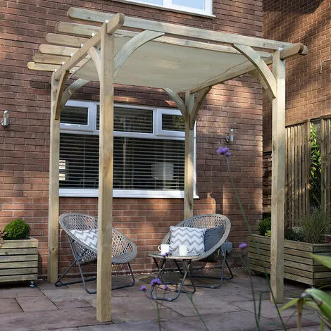 Forest & Garden Forest Ultima Wooden Garden Pergola With Retractable Canopy 8' X 8' 5 Forest & Garden Forest Ultima Wooden Garden Pergola With Retractable Canopy 8' X 8' - Image 3