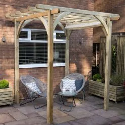 Forest & Garden Forest Ultima Wooden Garden Pergola With Retractable Canopy 8' X 8' 10 Forest & Garden Forest Ultima Wooden Garden Pergola With Retractable Canopy 8' X 8' -Indoor Flower Pot 91376437 4